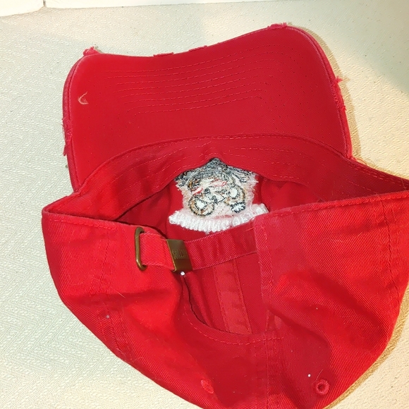 KBethos Bear Thinking of You Red Distressed Baseball Cap Logo Adjustable - Picture 9 of 9